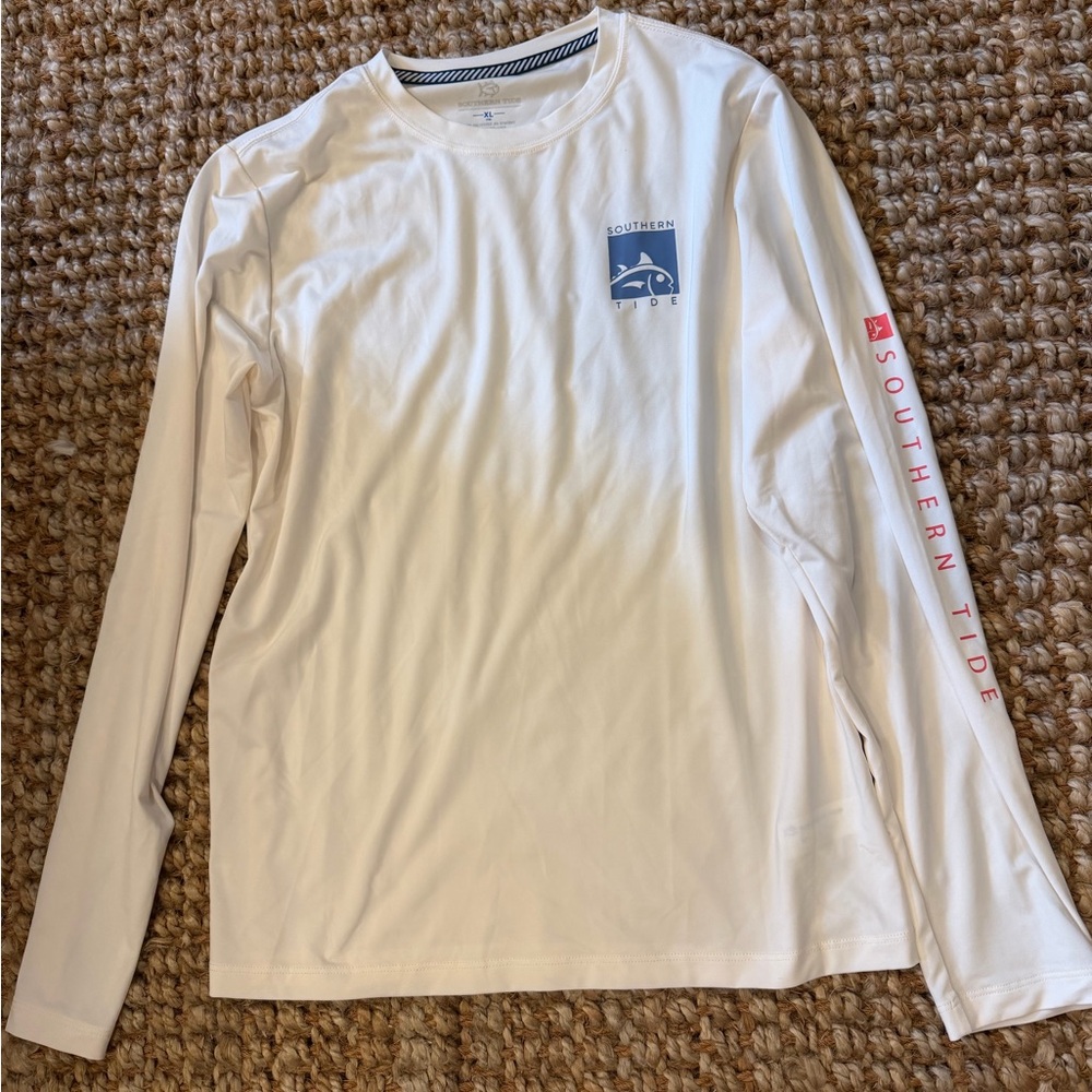 Southern Tide Boys White Long-Sleeve Performance Shirt SZ 16 NWOT